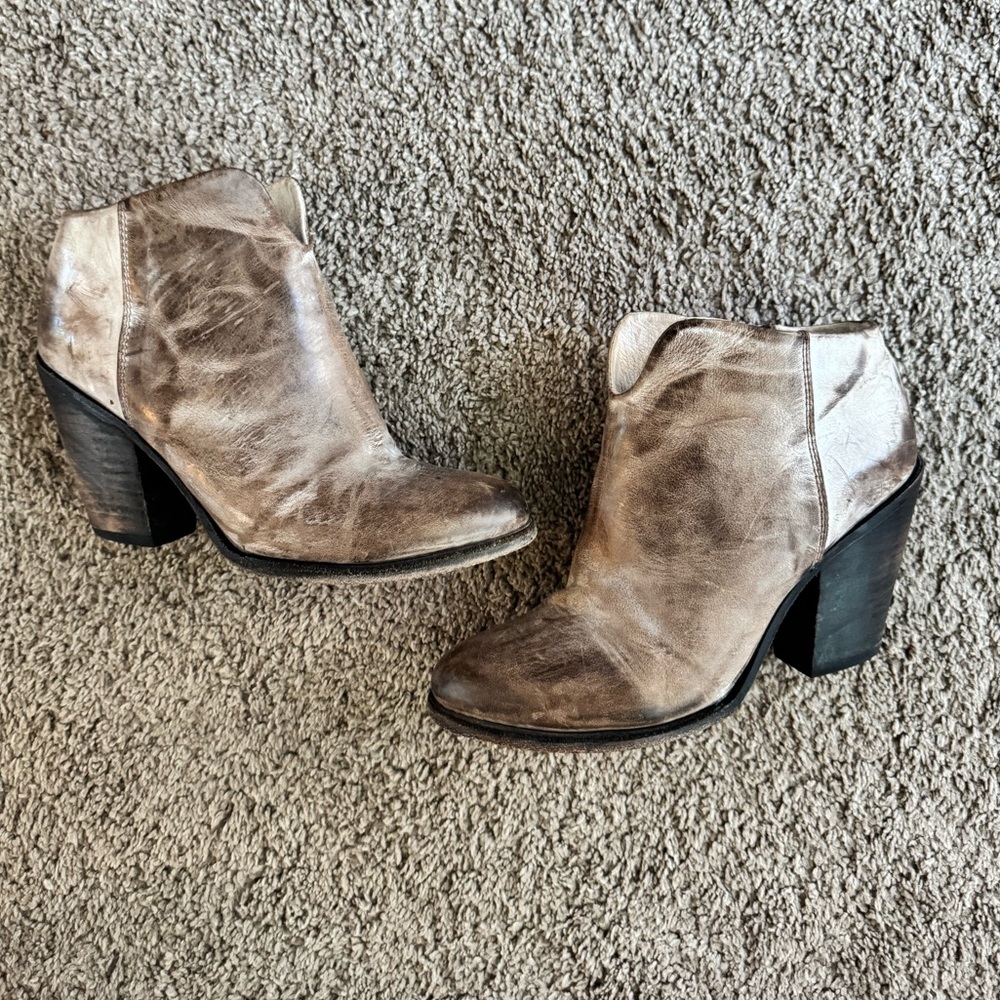 Freebird by Steven 
Distressed leather ankle boot